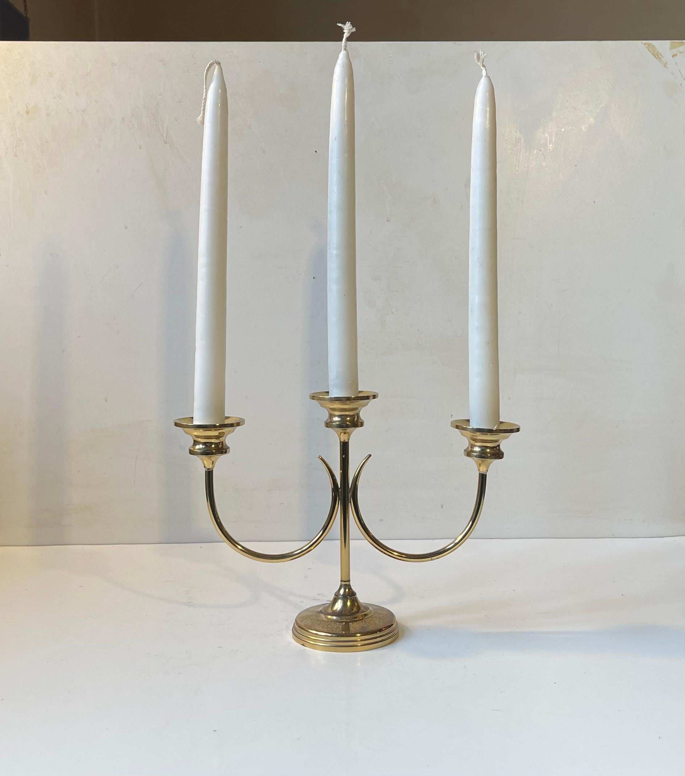 Gunnar Ander Swedish Modern Candleholder in Brass, 1960s In Good Condition For Sale In Esbjerg, DK