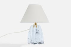 Gunnar Ander, Tischleuchte, Glas, Messing, Schweden, 1950er Jahre