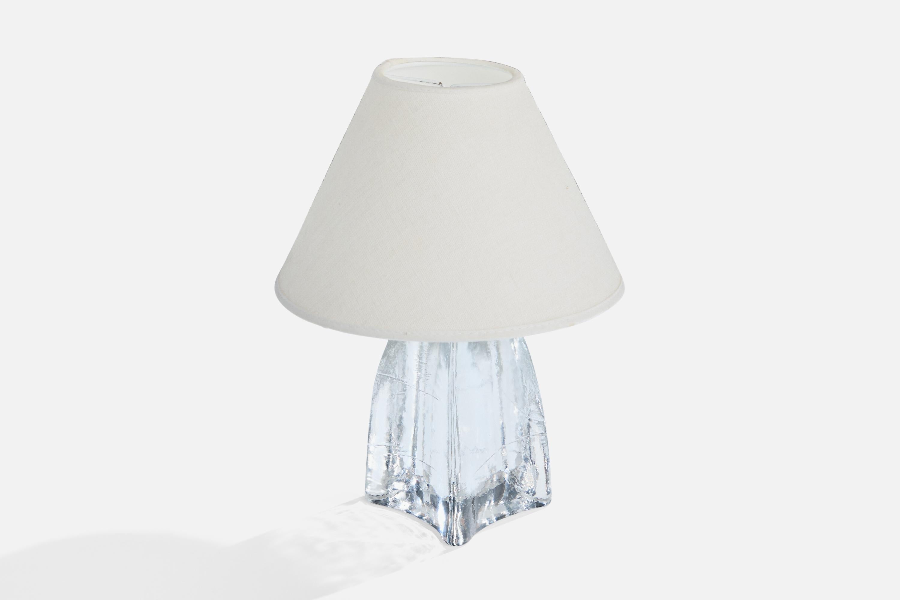 Suédois Gunnar Ander, lampe de table, verre, laiton, Suède, années 1950 en vente