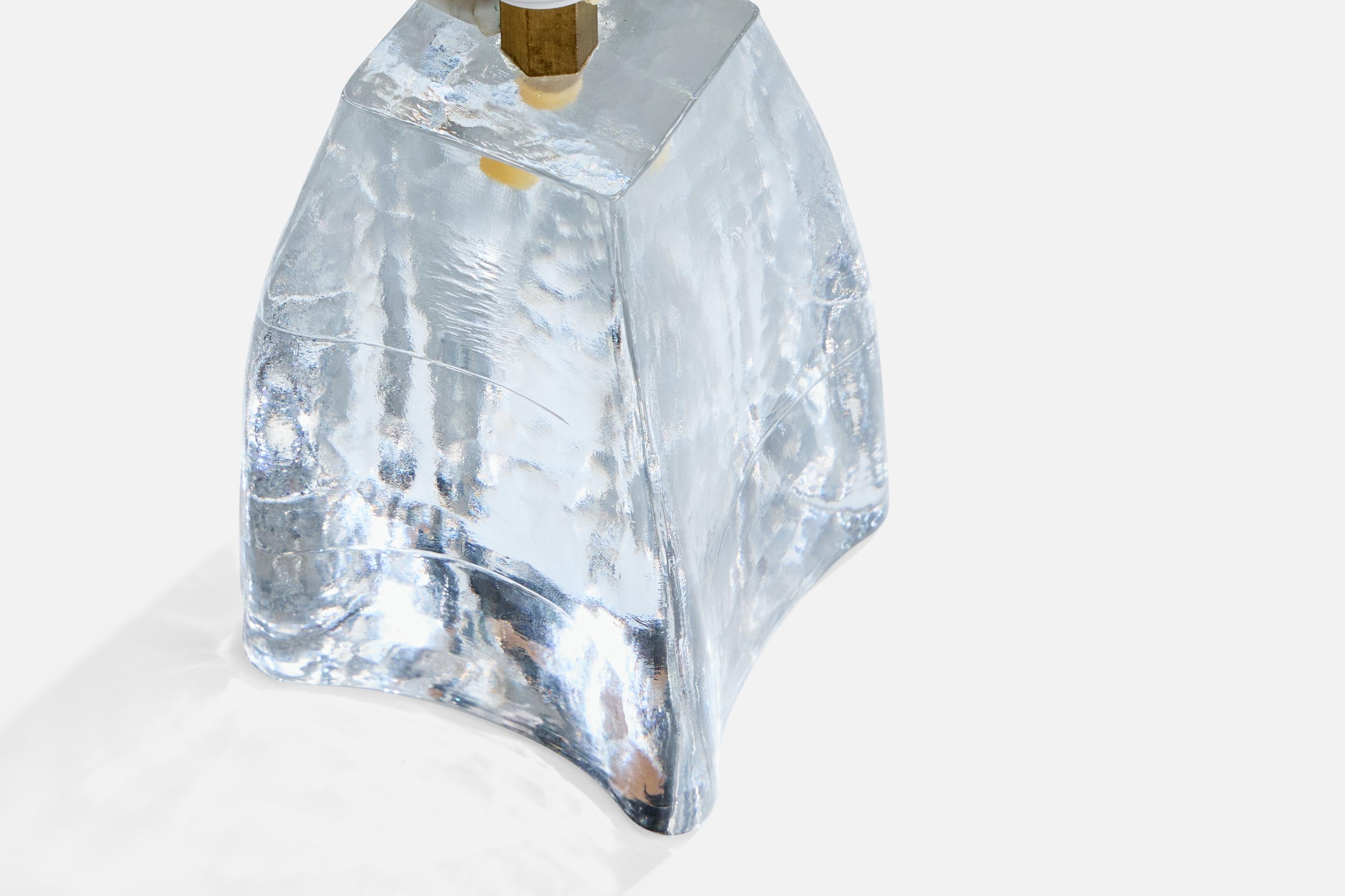 Gunnar Ander, lampe de table, verre, laiton, Suède, années 1950 Bon état - En vente à High Point, NC