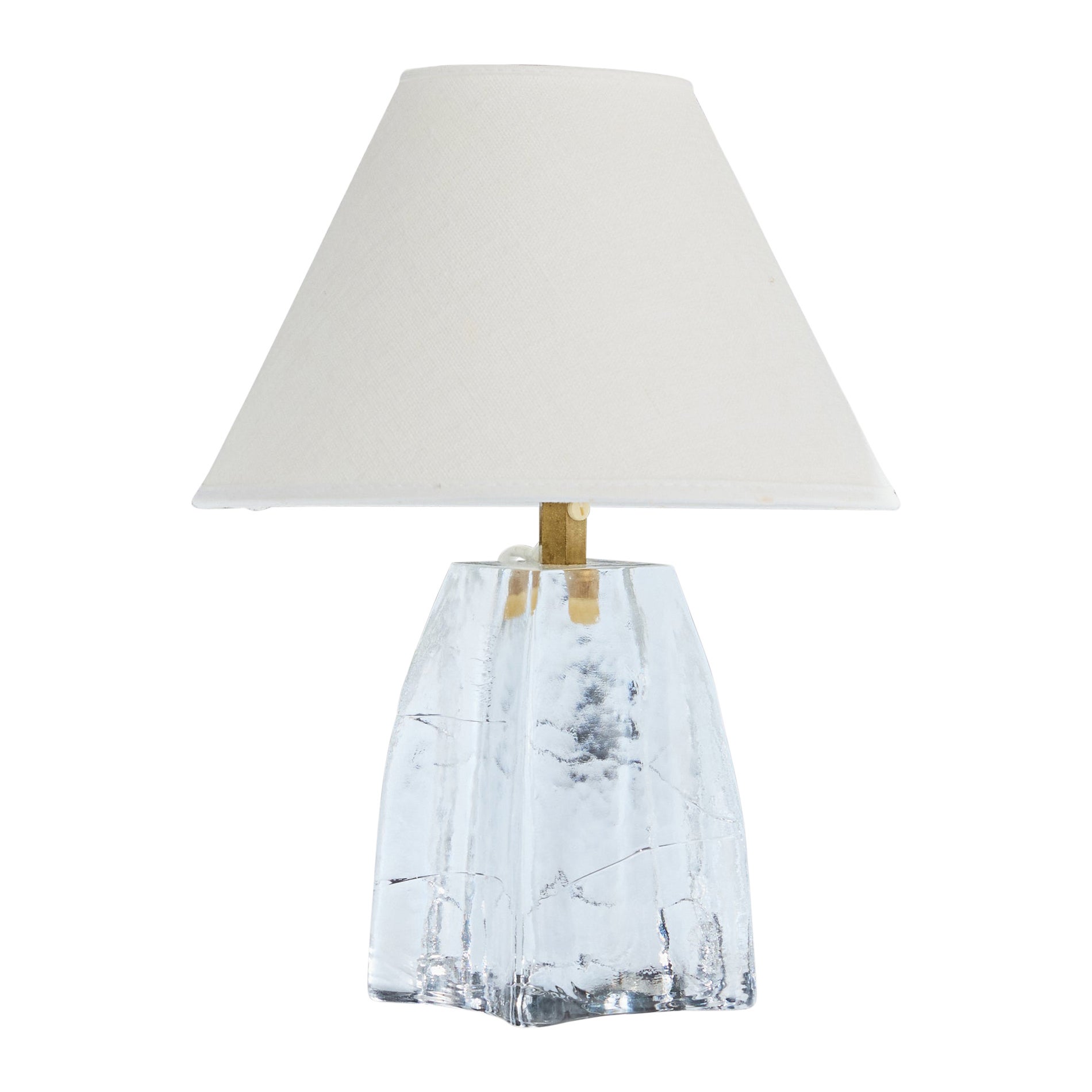 Gunnar Ander, lampe de table, verre, laiton, Suède, années 1950 en vente