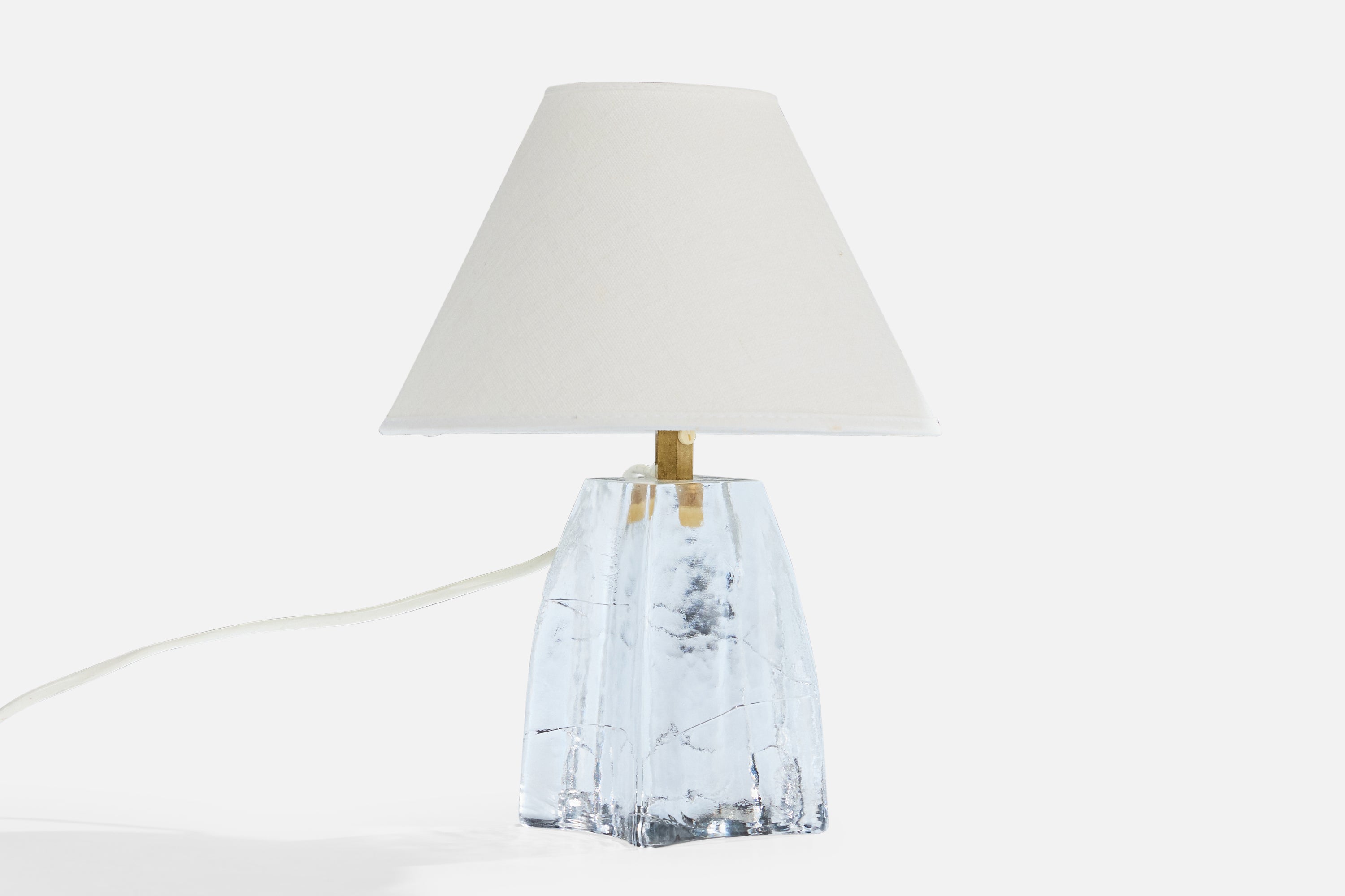 Gunnar Ander, lampe de table, verre, laiton, Suède, années 1950