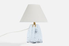 Gunnar Ander, lampe de table, verre, laiton, Suède, années 1950