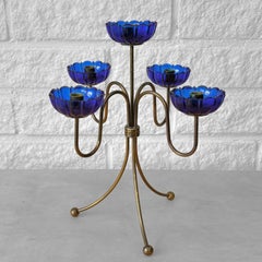 Gunnar Ander, Ystad-Metall, chandelier, laiton et verre, Suède, années 1960