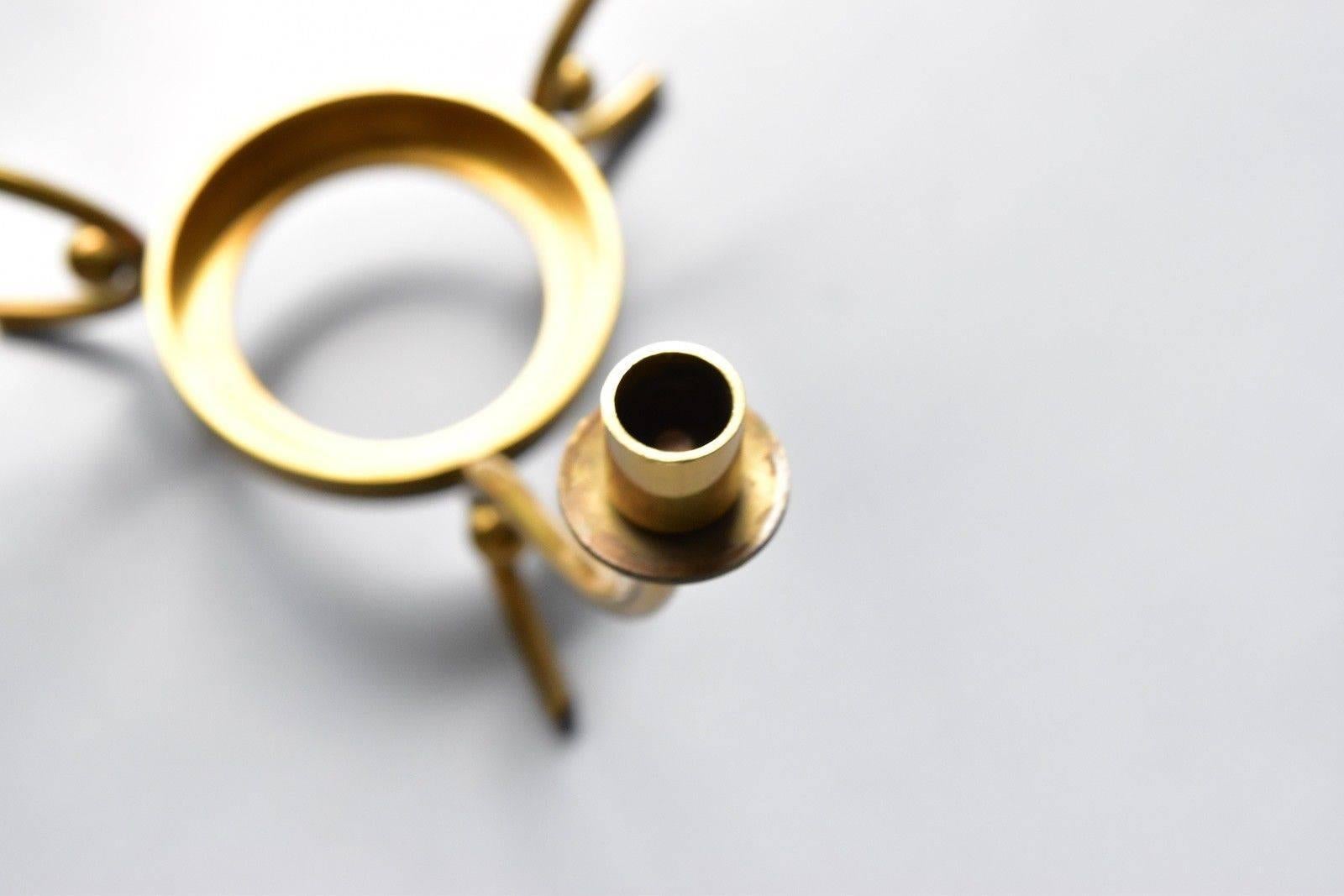 Gunnar Ander Ystad Metall Schweden Brass Candleholder In Good Condition For Sale In Krefeld, DE