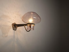 Gunnar Asplund for ASEA Wall Light in Blown Glass and Metal