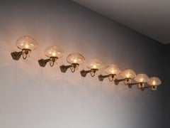 Gunnar Asplund for ASEA Wall Lights in Blown Glass and Metal