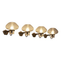 Gunnar Asplund para ASEA Apliques de cristal soplado y metal