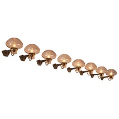 Gunnar Asplund for ASEA Wall Lights in Blown Glass and Metal