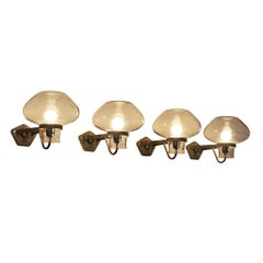 Gunnar Asplund for ASEA Wall Lights in Blown Glass and Metal