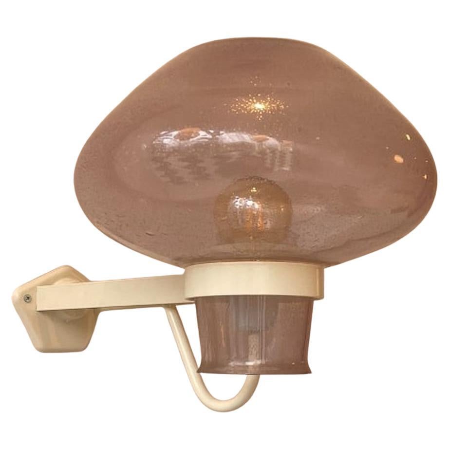 Gunnar Asplund Large Wall Lights in Pink Glass and Copper For Sale