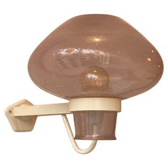 Gunnar Asplund Large Wall Lights in Pink Glass and Copper