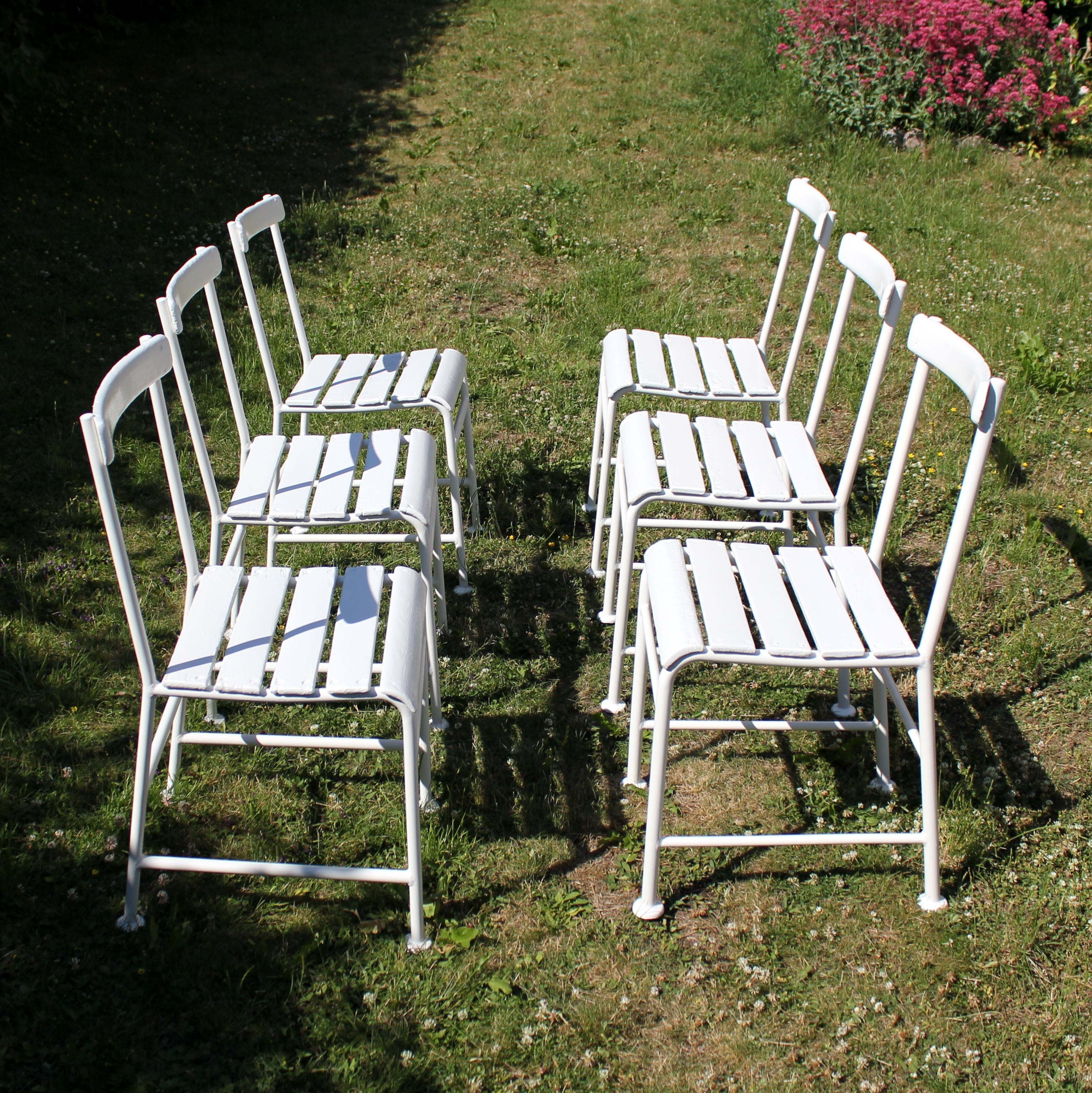 Swedish Gunnar Asplund, Set of 6 Garden Chairs for Iwan B. Giertz, 1930s