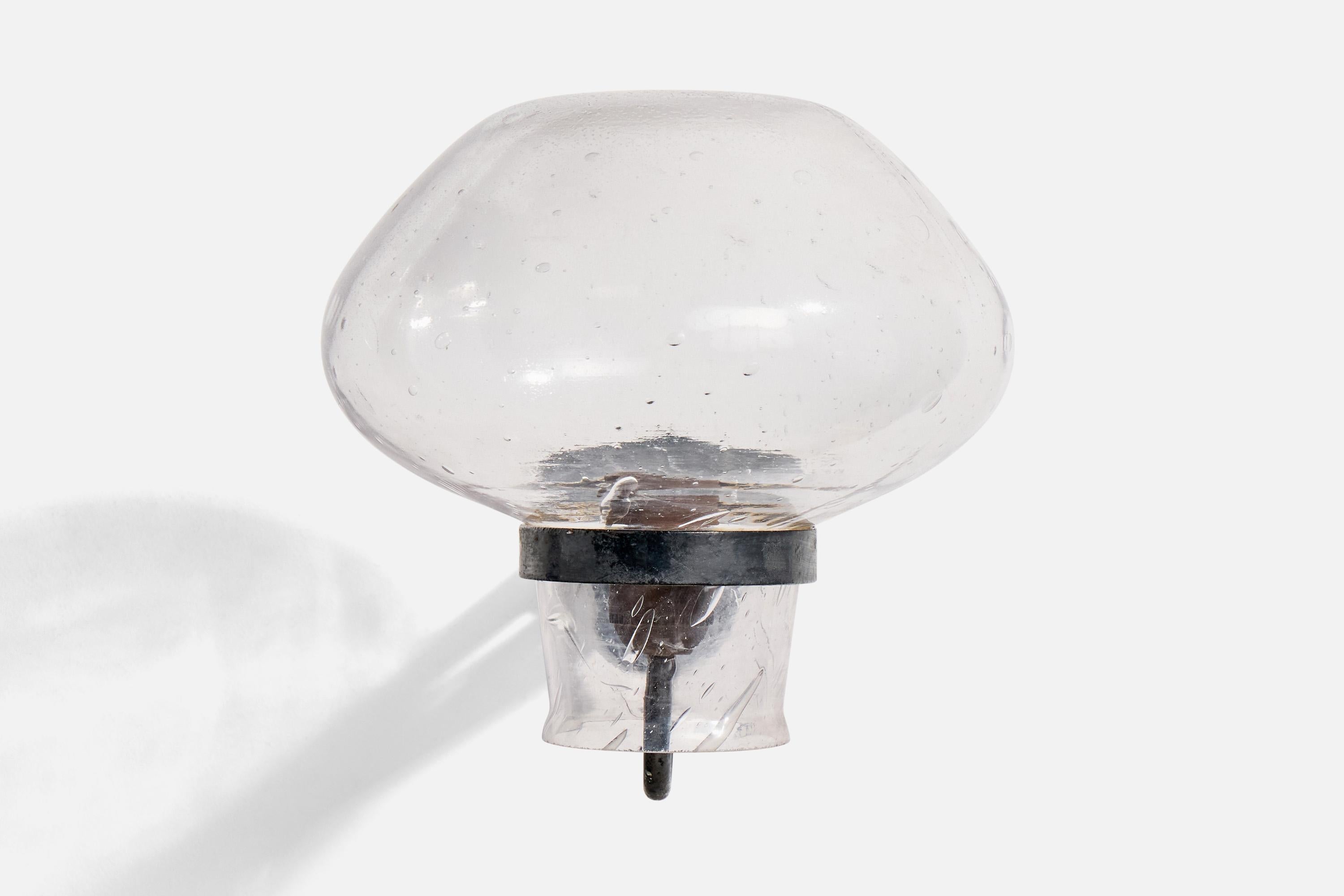 Scandinavian Modern Gunnar Asplund, Wall Light, Iron, Glass, Sweden, 1940s For Sale