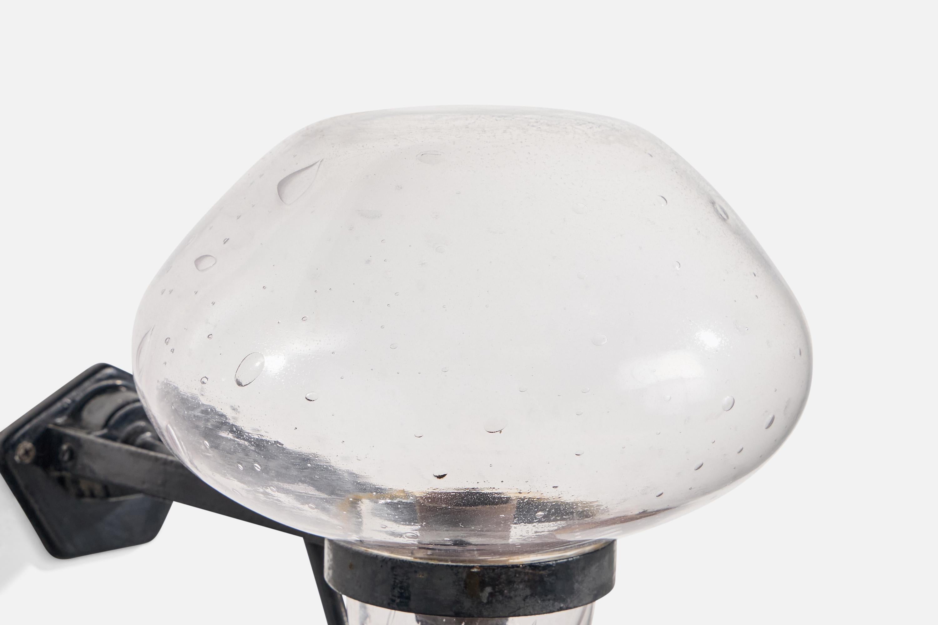 Gunnar Asplund, Wall Light, Iron, Glass, Sweden, 1940s For Sale 1