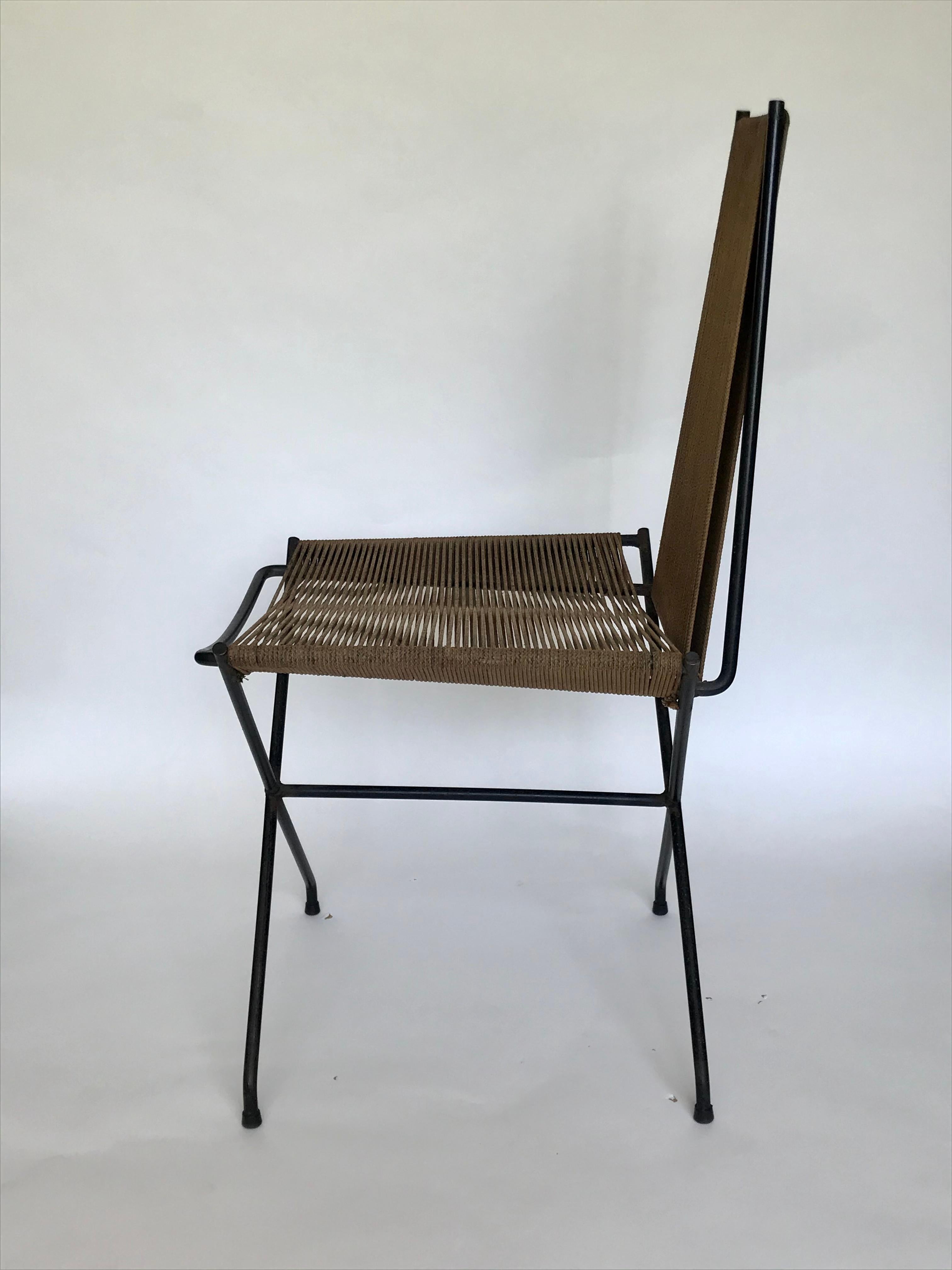 Gunnar Birkerts Architectural Iron + String Chair, 20th Century 7