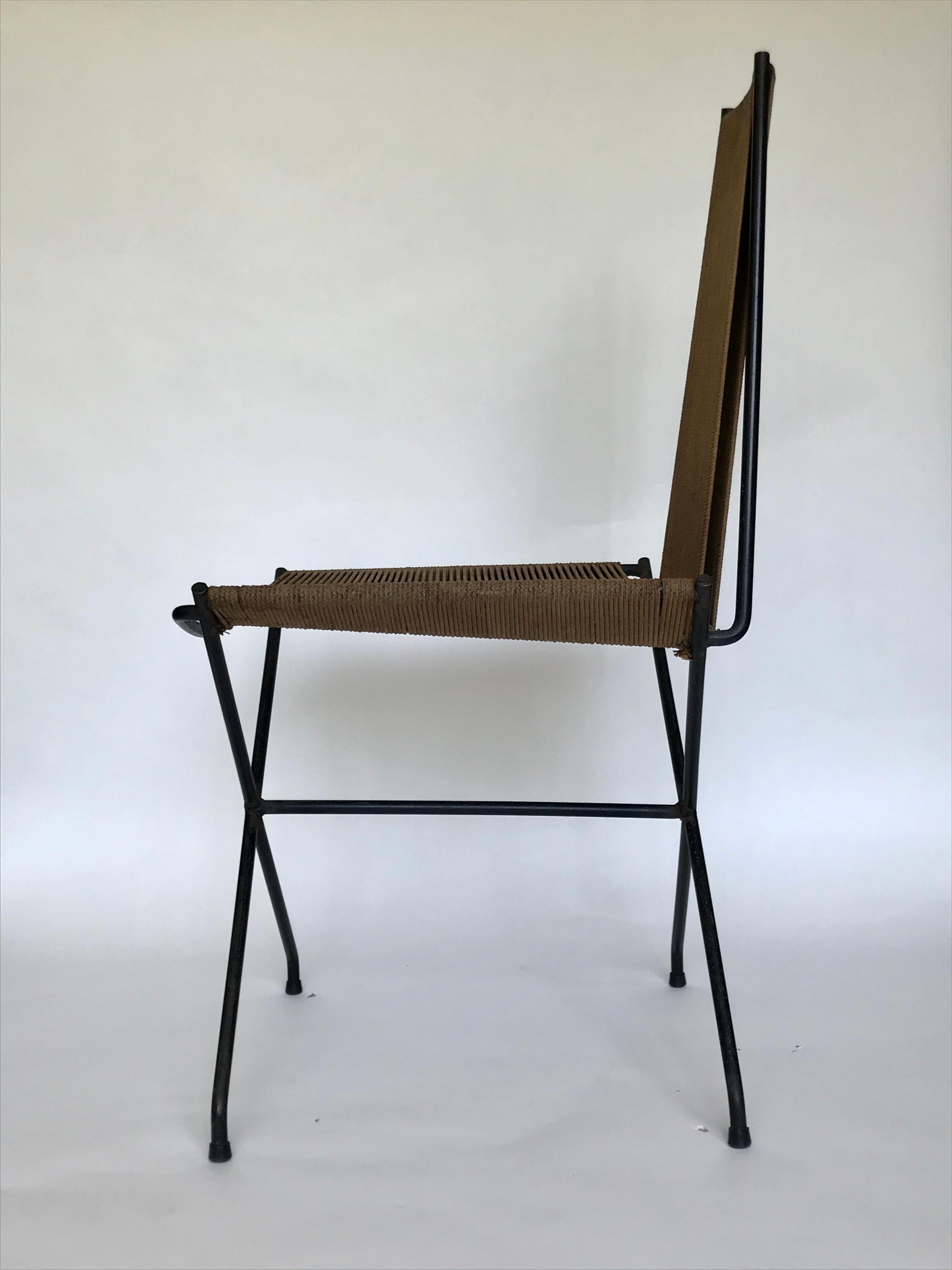 Gunnar Birkerts Architectural Iron + String Chair, 20th Century 8