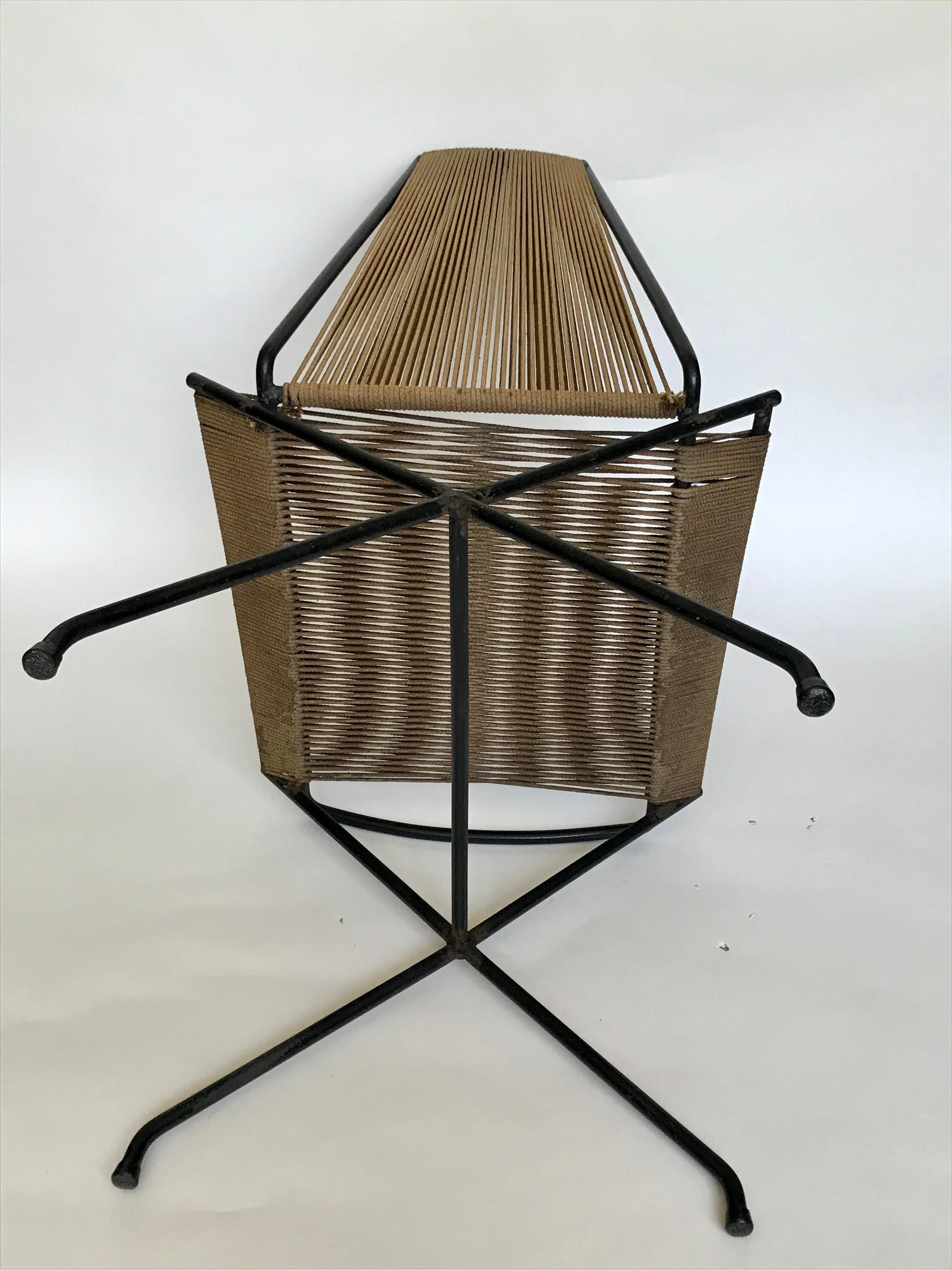 Gunnar Birkerts Architectural Iron + String Chair, 20th Century 13