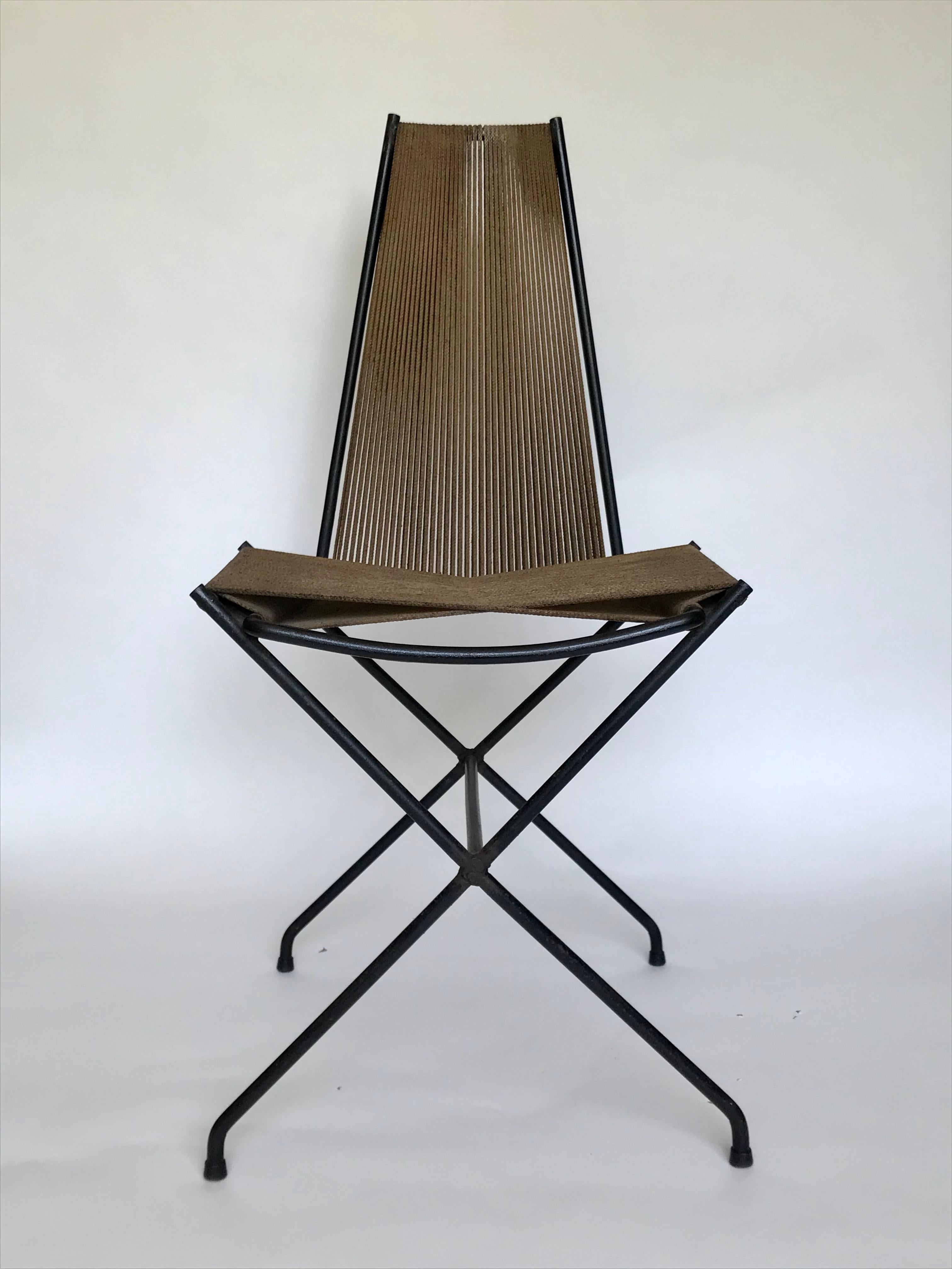 Gunnar Birkerts Architectural Iron + String Chair, 20th Century 1