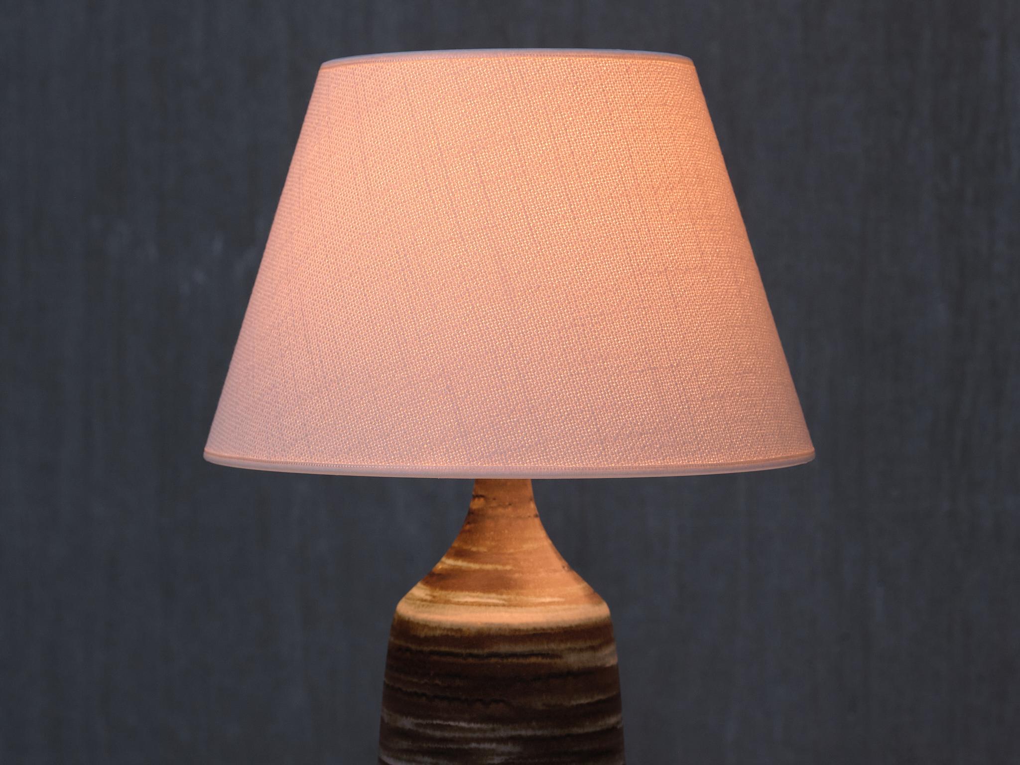 Gunnar Borg Grün und Teal gestreifte Keramik-Tischlampe, Schweden, 1960er Jahre im Zustand „Gut“ im Angebot in The Hague, NL