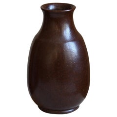 Gunnar Borg, Small Vase, Glazed Stoneware, Signed, Höganäs, Sweden, 1960s