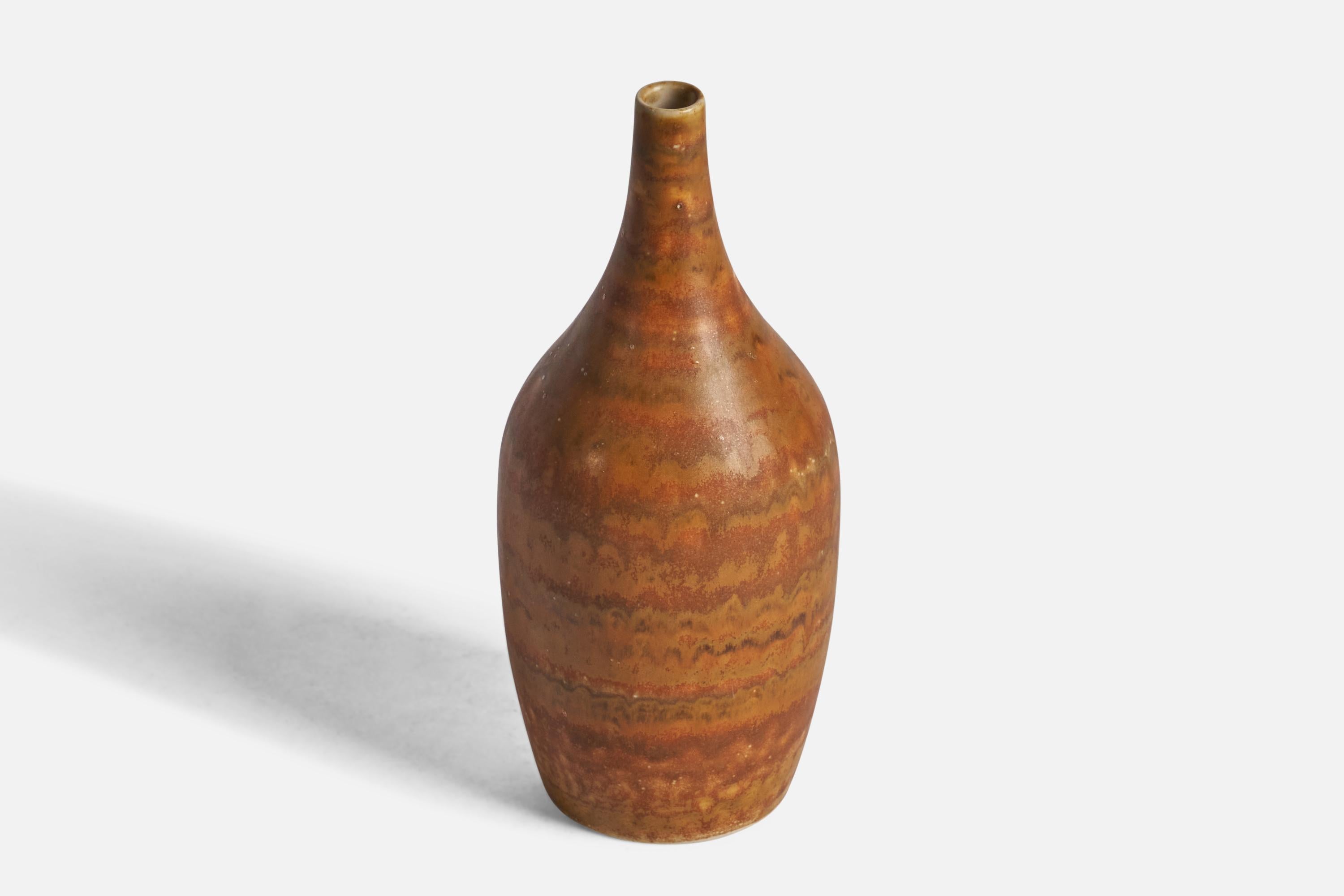 Scandinavian Modern Gunnar Borg, Small Vase, Stoneware, Sweden, 1960s For Sale