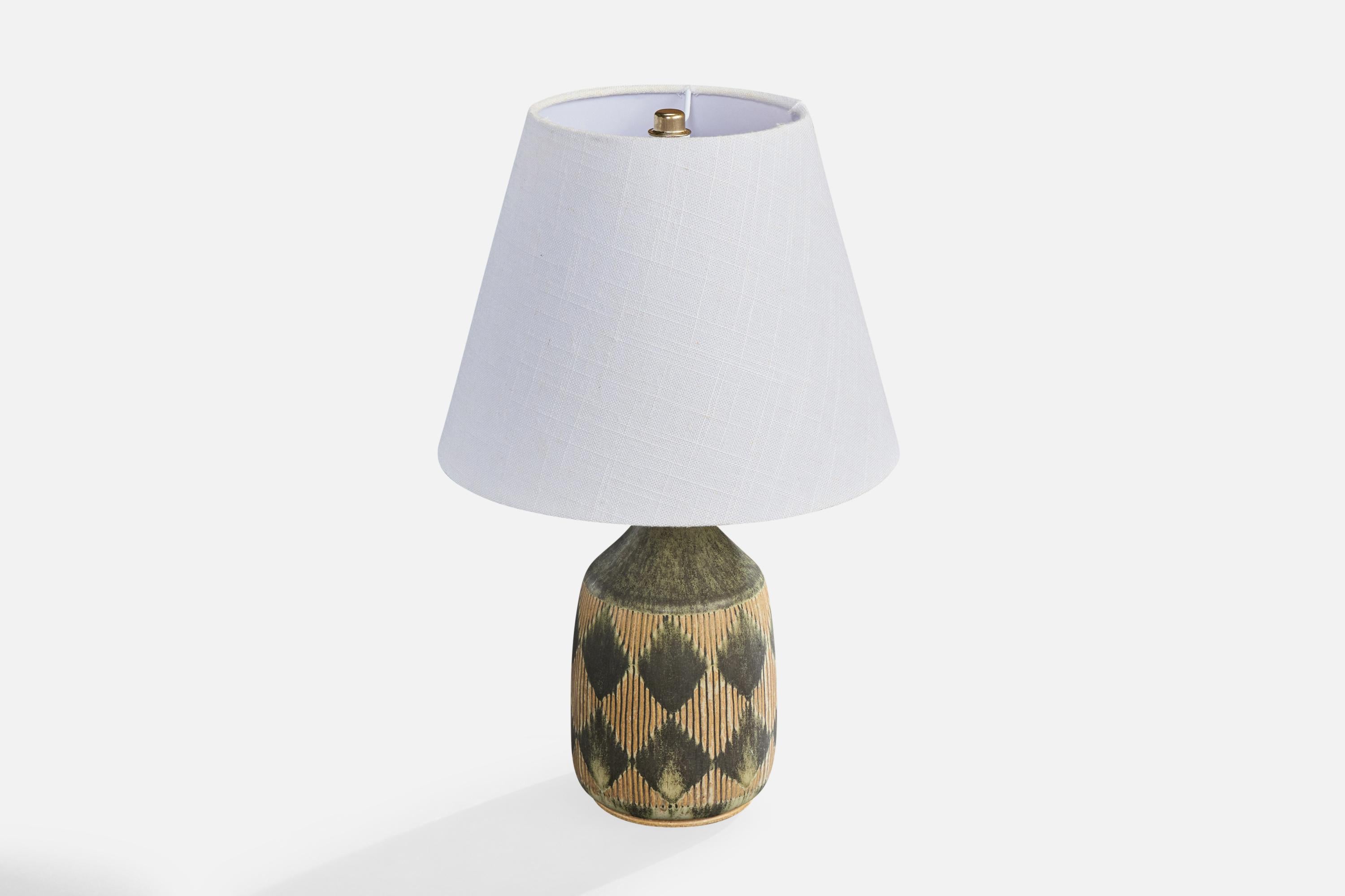 Gunnar Borg, Table Lamp, Stoneware, Sweden, 1960s Moderno de mediados de siglo en venta