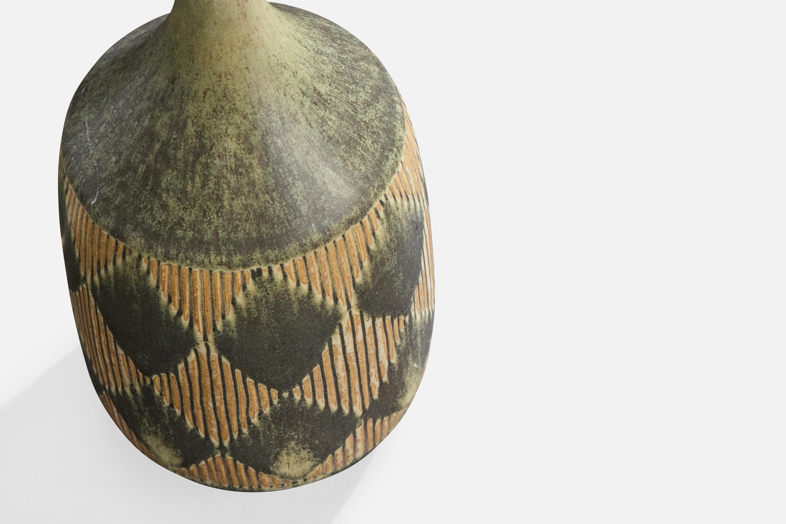 Gunnar Borg, Table Lamp, Stoneware, Sweden, 1960s Sueco en venta