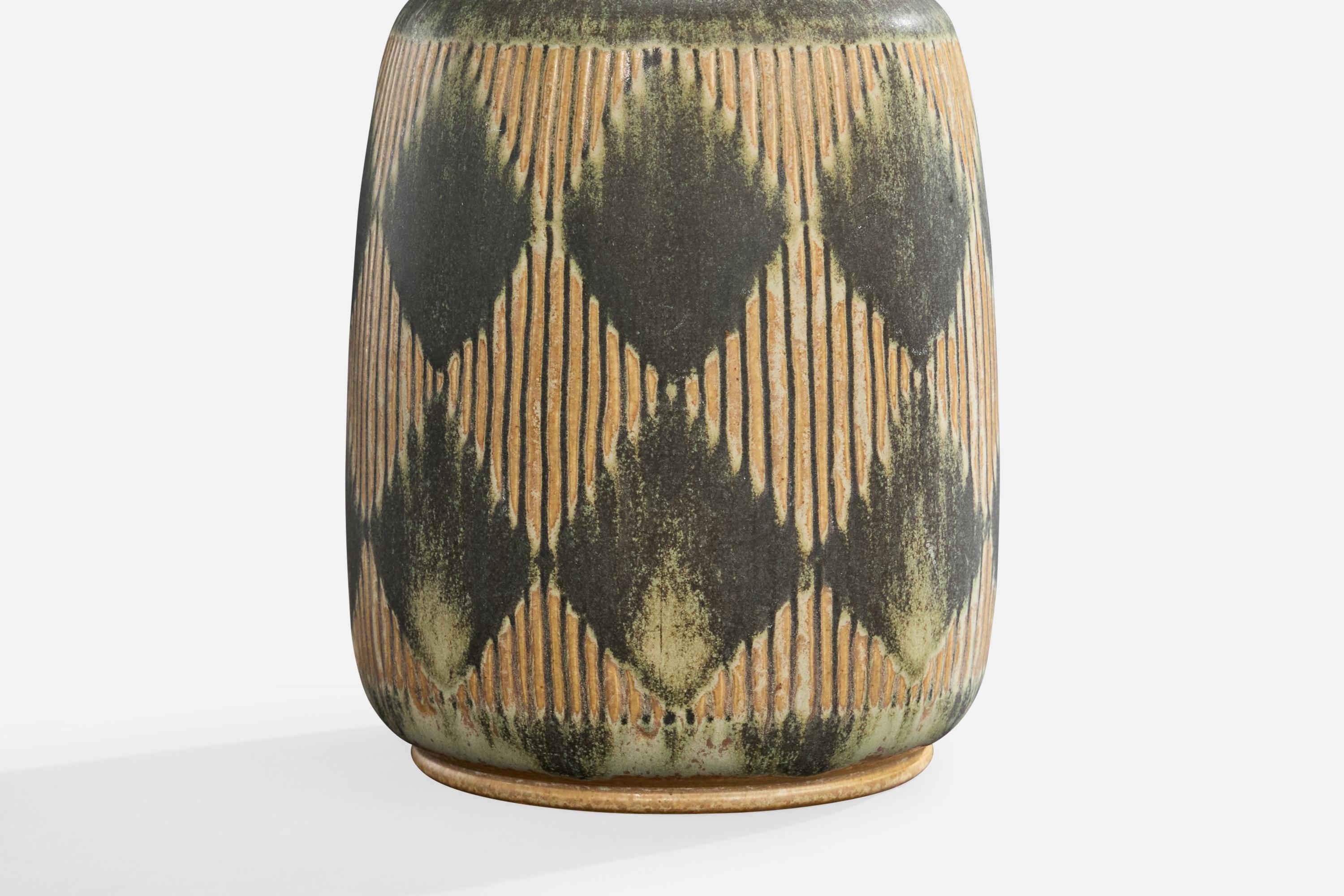 Gunnar Borg, Table Lamp, Stoneware, Sweden, 1960s mediados del siglo XX en venta
