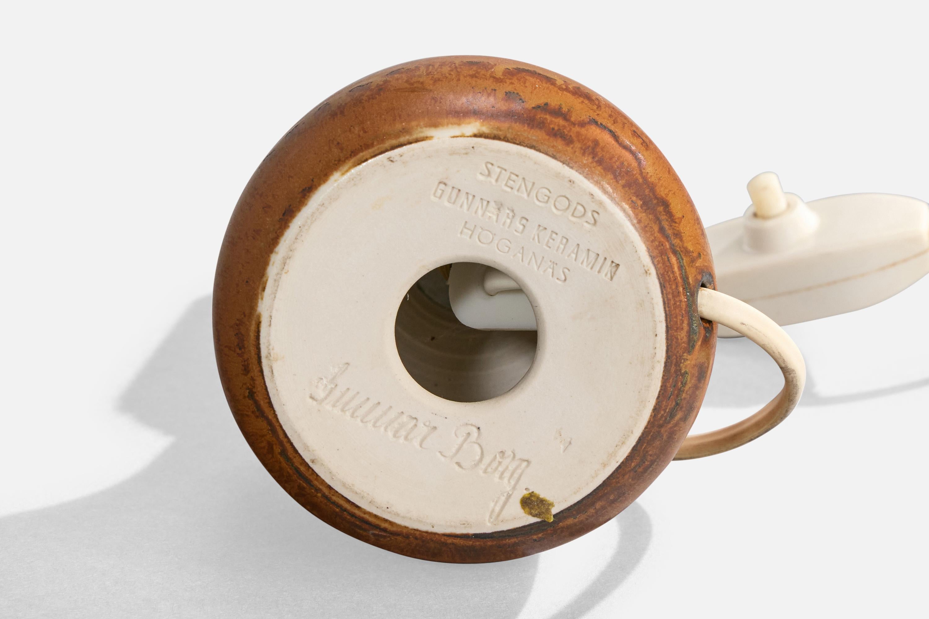 Grès Gunnar Borg, lampe de table, grès, Suède, années 1960 en vente
