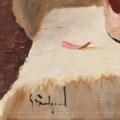 'Pink Tulips in a Copper Kettle' Mid-century Danish Impressionist Oil Still Life