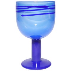 Gunnar Cyren Blue "Pop" Goblet for Orrefors, circa 1966