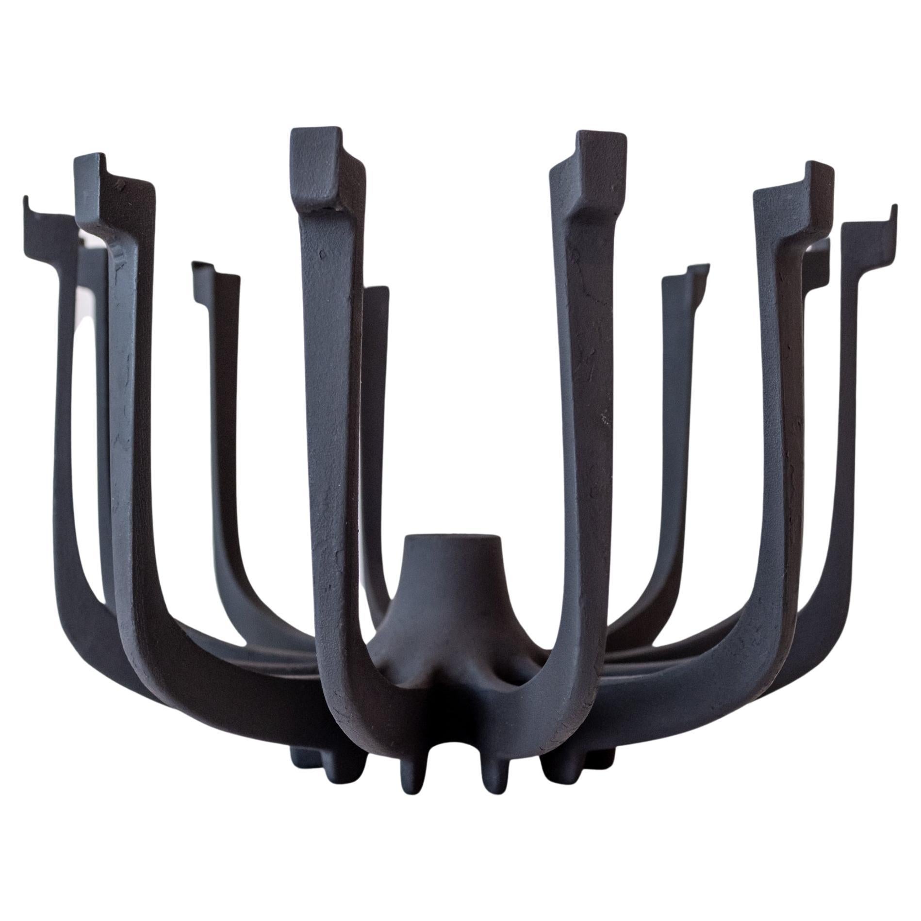 Gunnar Cyren Lysestager Iron Candle Holder and Candles by Dansk