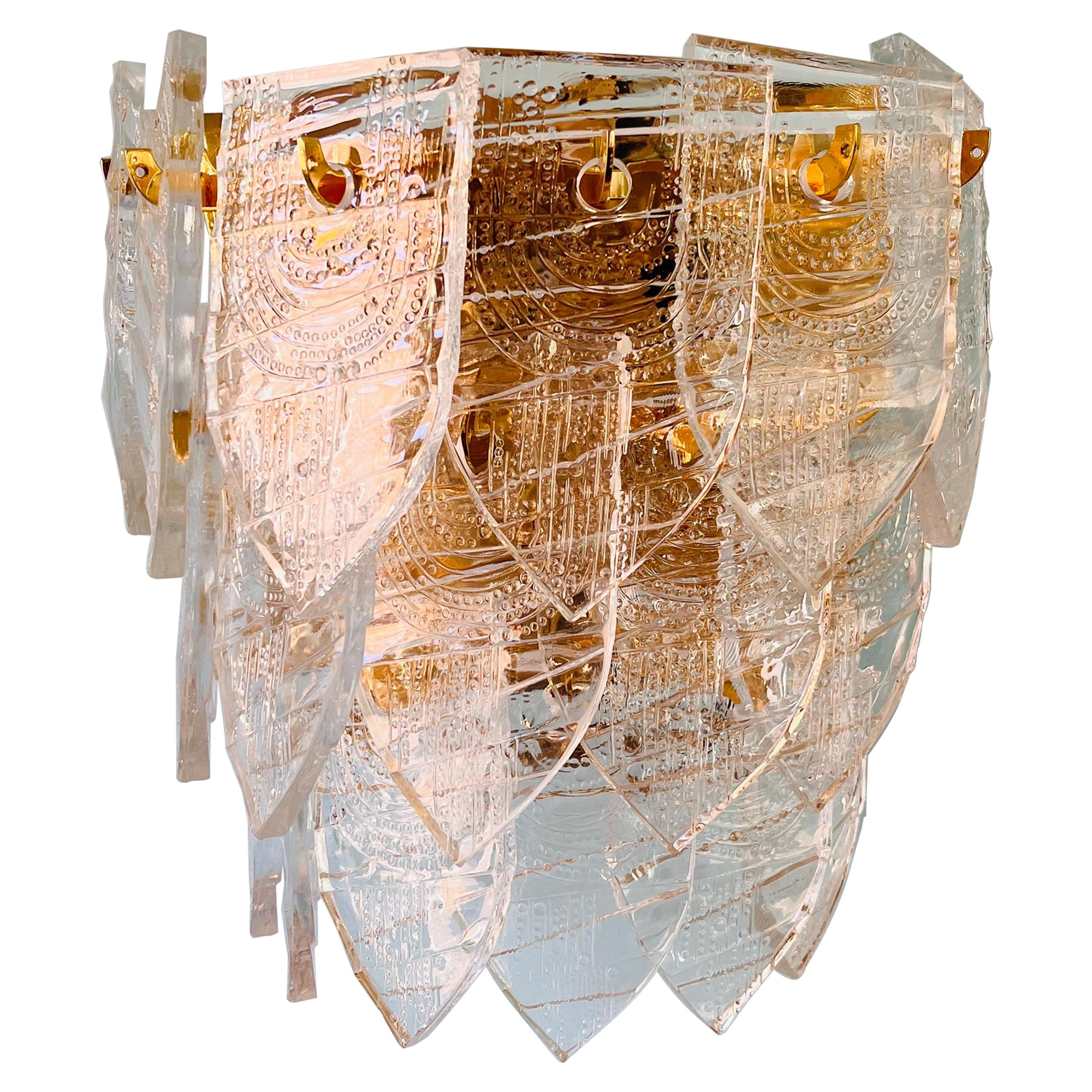Gunnar Cyren, Aplique de cristal prensado, 1970 Orrefors Suecia en venta