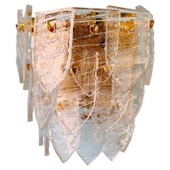 Gunnar Cyren, Pressed Crystal Wall Light, 1970 Orrefors Sweden
