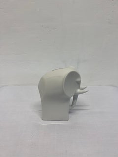 Gunnar Cyren White Porcelain Elephant Coin Bank for Dansk