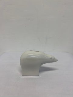 Gunnar Cyren White Porcelain Polar Bear Coin Bank for Dansk