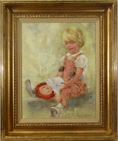 Vintage Young Girl with Doll