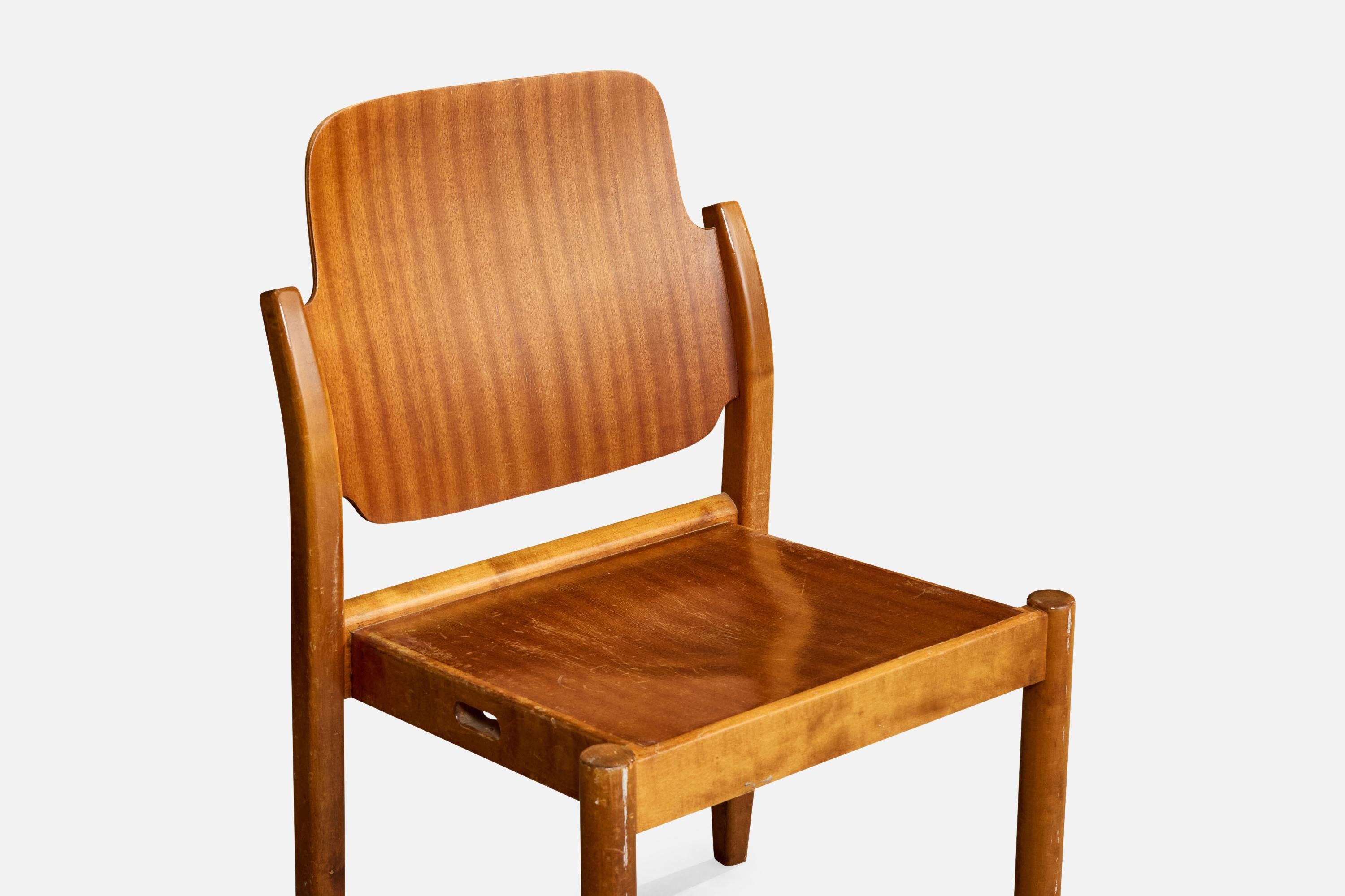Gunnar Eklöf, Dining Room Chairs, Birch, Mahogany, Finland, 1953 in vendita 3