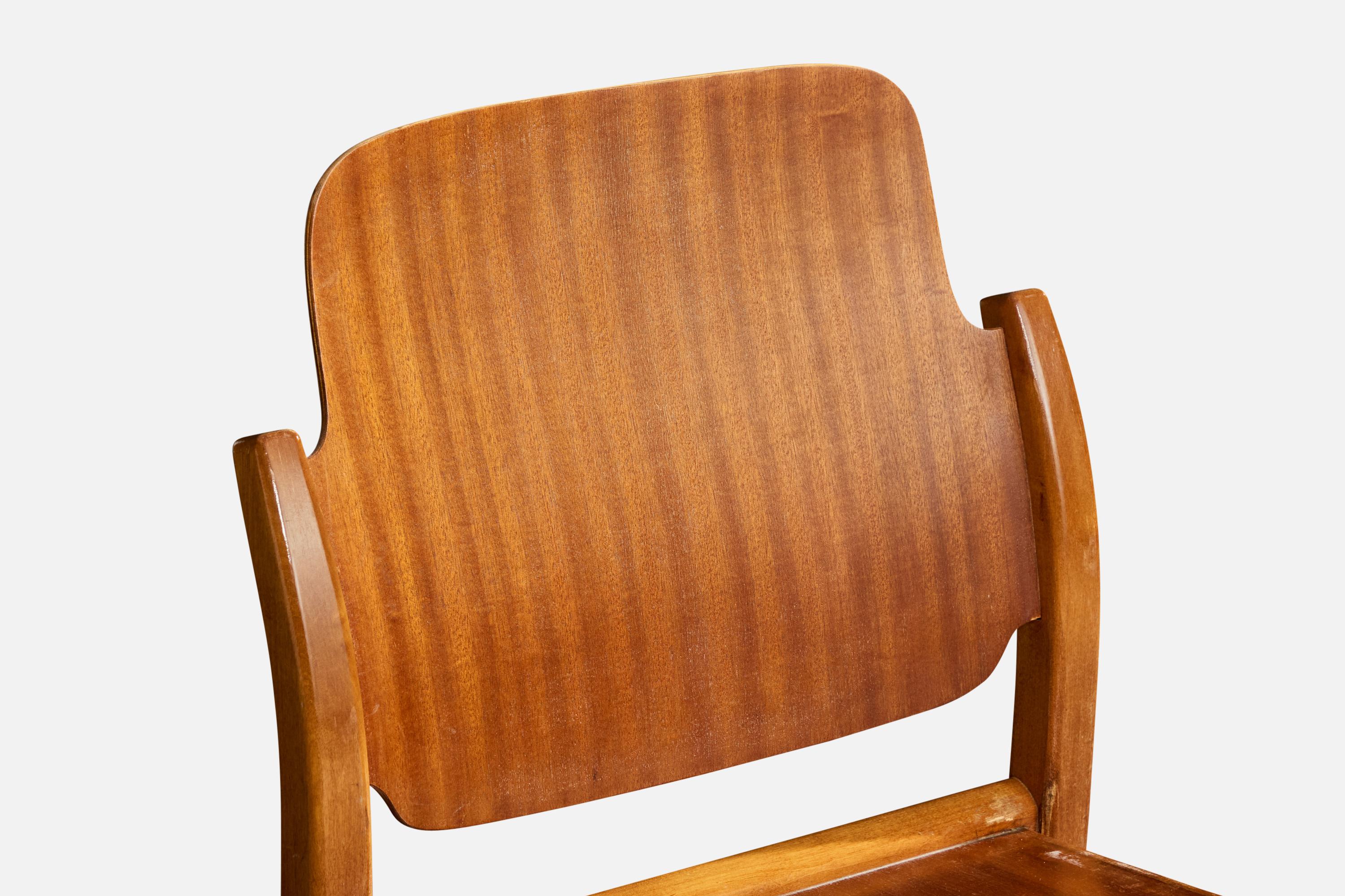 Gunnar Eklöf, Dining Room Chairs, Birch, Mahogany, Finland, 1953 en vente 4