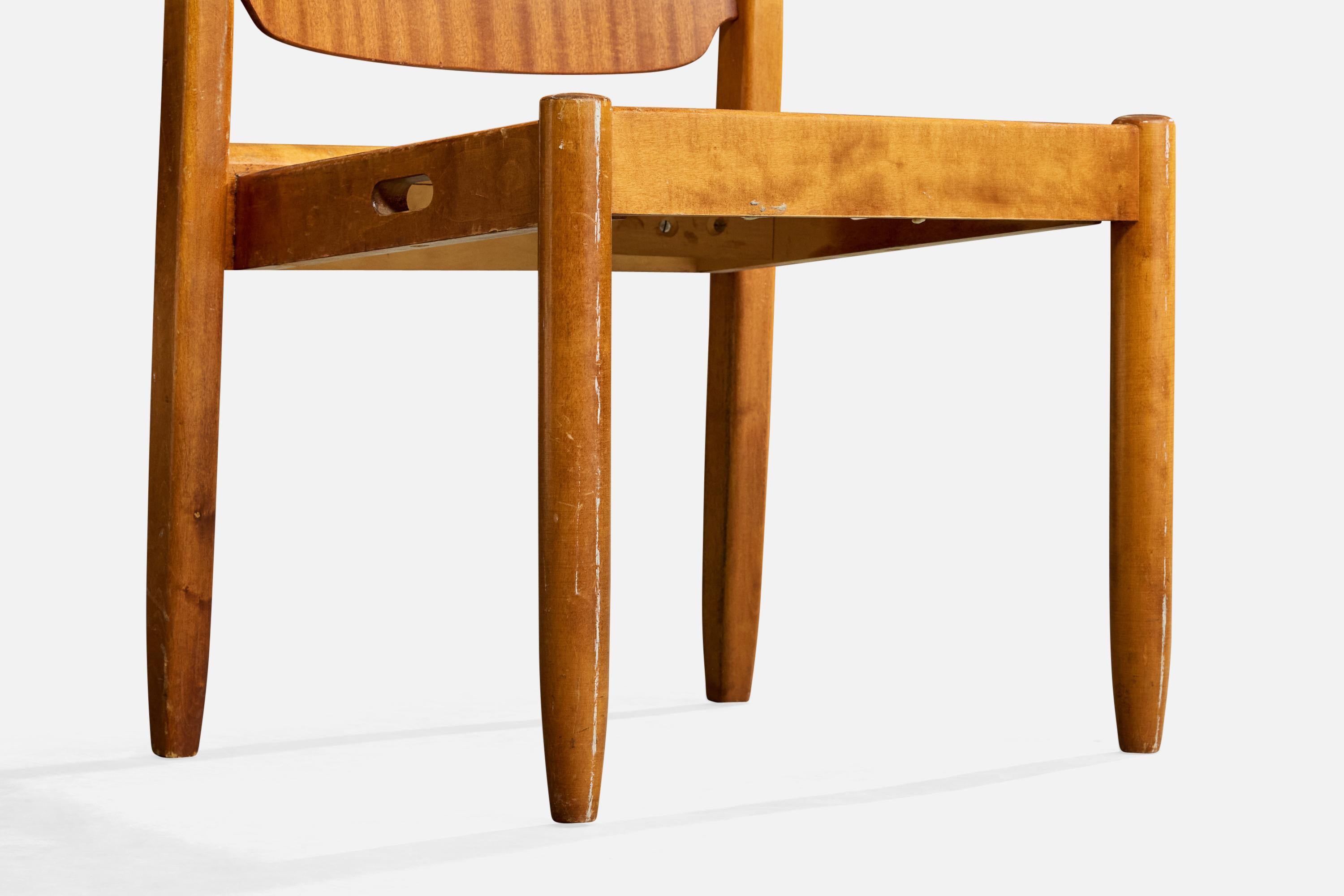 Gunnar Eklöf, Dining Room Chairs, Birch, Mahogany, Finland, 1953 in vendita 8