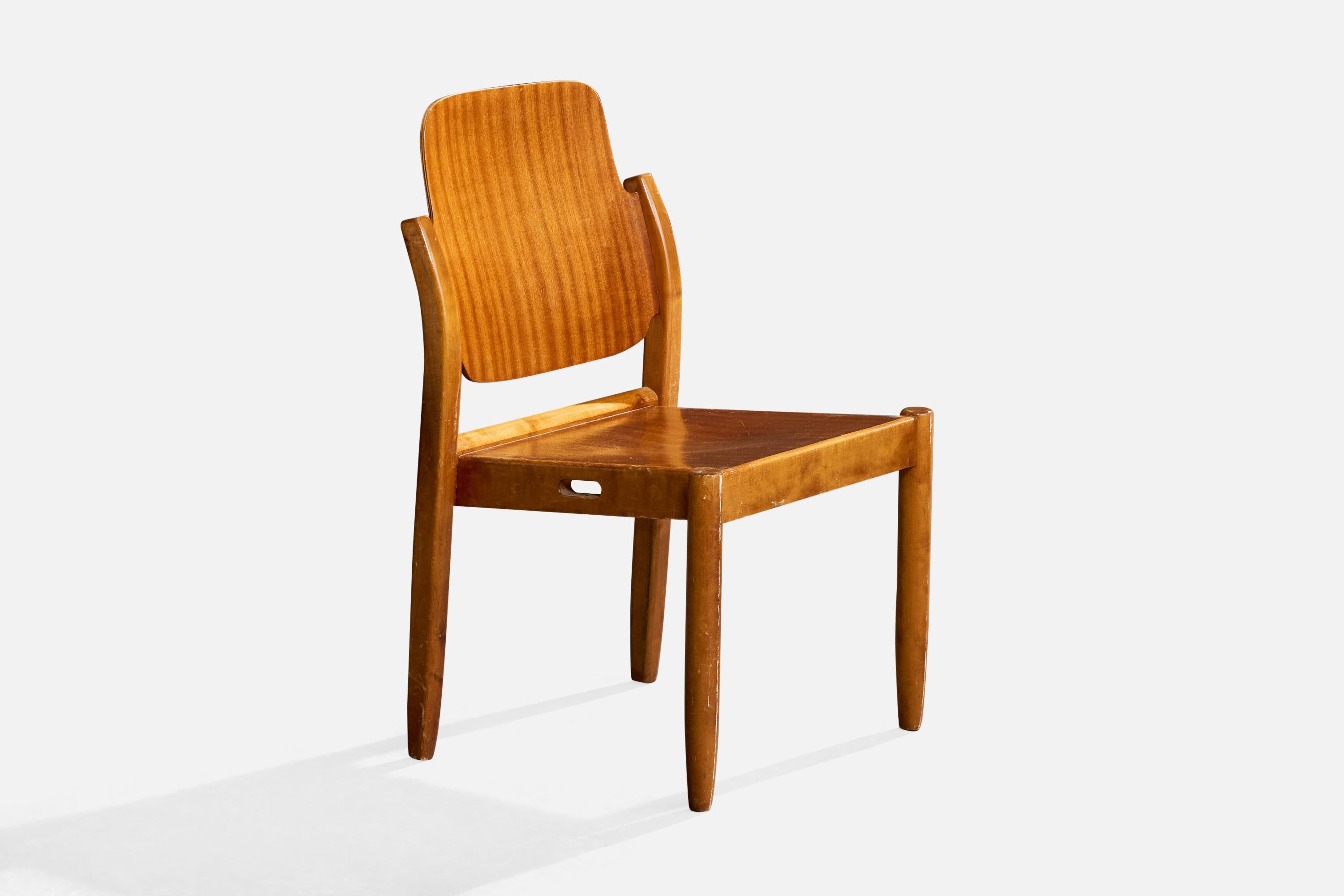 Betulla Gunnar Eklöf, Dining Room Chairs, Birch, Mahogany, Finland, 1953 in vendita