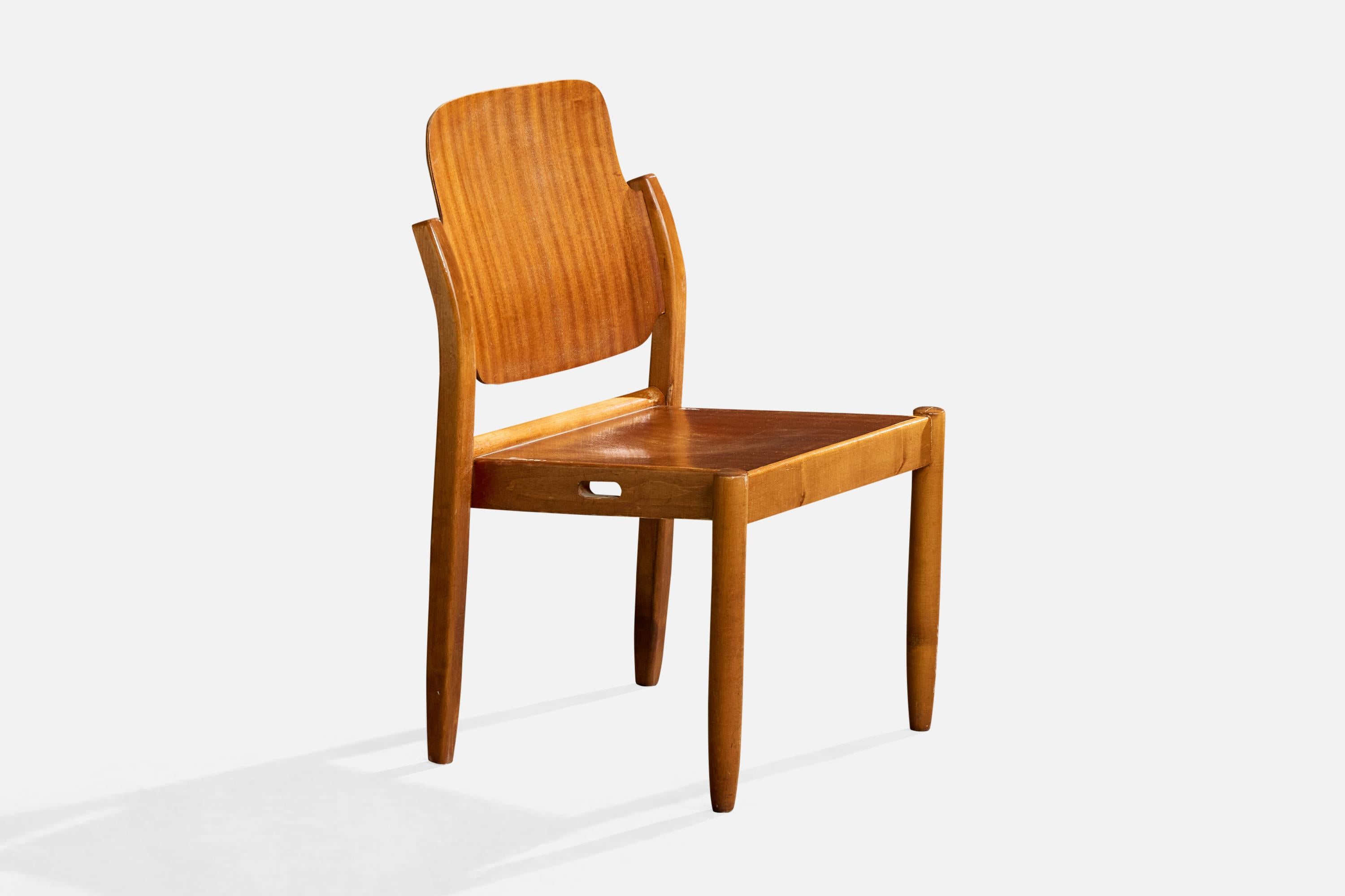 Bouleau Gunnar Eklöf, Dining Room Chairs, Birch, Mahogany, Finland, 1953 en vente