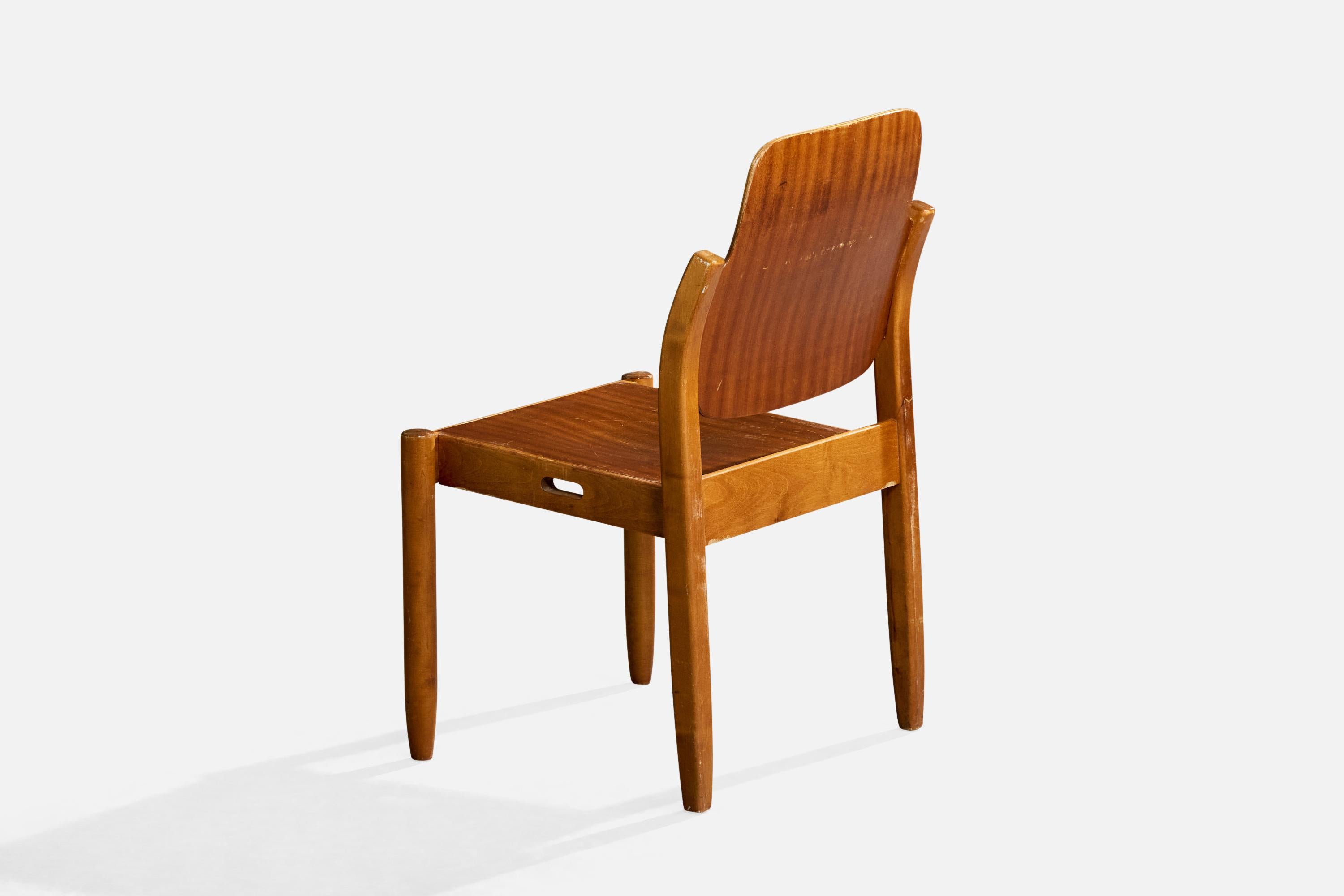 Gunnar Eklöf, Dining Room Chairs, Birch, Mahogany, Finland, 1953 in vendita 1