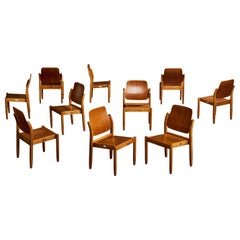Gunnar Eklöf, Dining Room Chairs, Birch, Mahogany, Finland, 1953