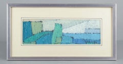 Gunnar Fohlin, Svezia. Olio su cartone. Paesaggio astratto, 1979