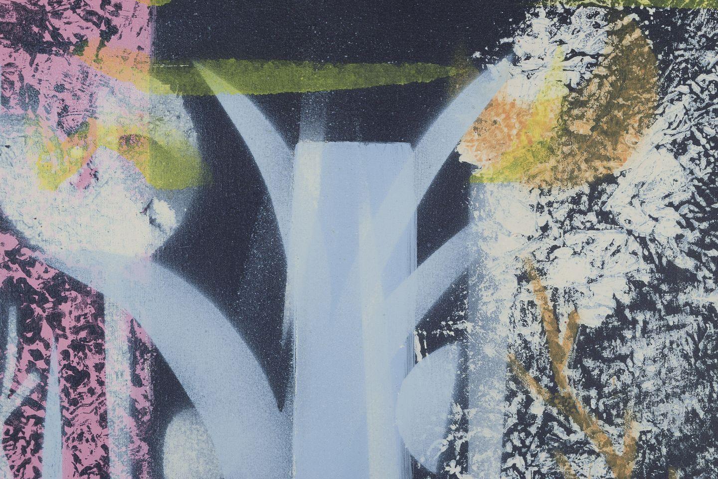 Gunnar Fohlin, schwedischer Künstler. Öl auf Leinwand. Abstrakte Komposition, 1970 (Moderne) im Angebot