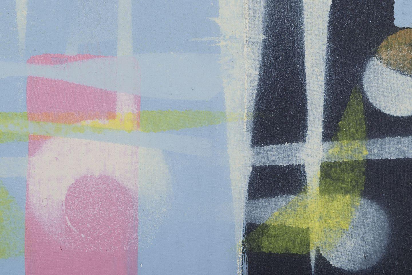 Gunnar Fohlin, schwedischer Künstler. Öl auf Leinwand. Abstrakte Komposition, 1970 (Ende des 20. Jahrhunderts) im Angebot