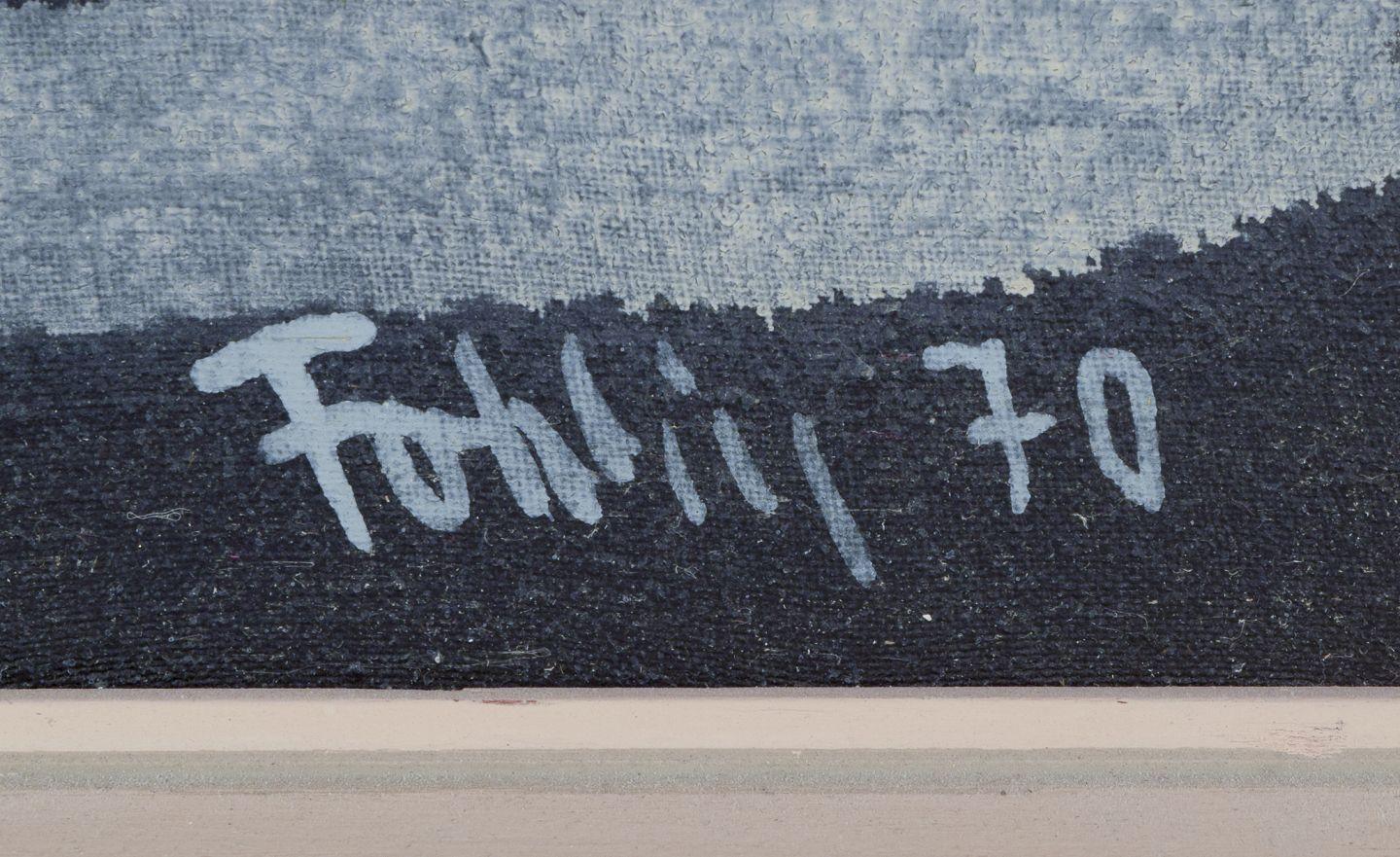 Gunnar Fohlin, schwedischer Künstler. Öl auf Leinwand. Abstrakte Komposition, 1970 im Angebot 1