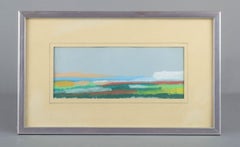 Gunnar Fohlin, Swedish artist. Pastel on paper. Contemplative abstract landscape